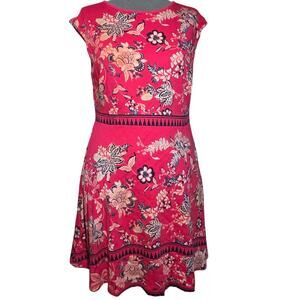 Floral Print Cotton Dress with Pockets Size Medium